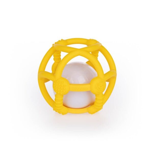 Piłka grzechotka żółta GILIGUMS