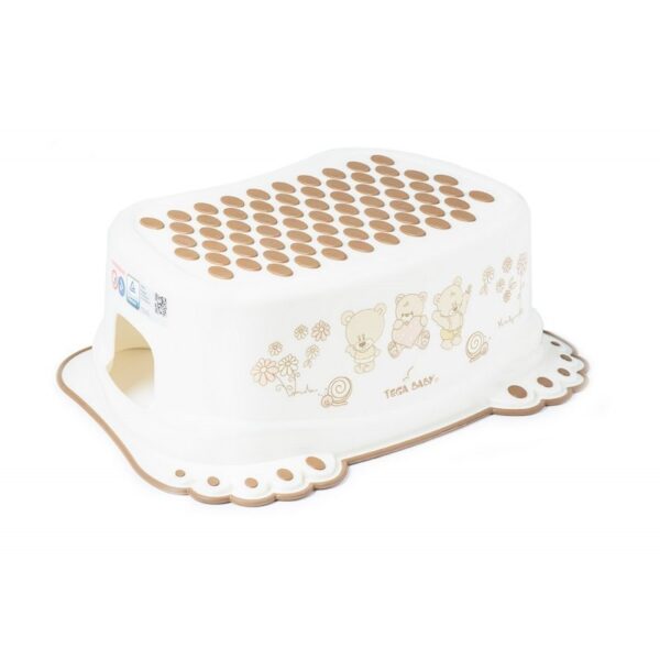 Podnóżek miś biały perła TEGA