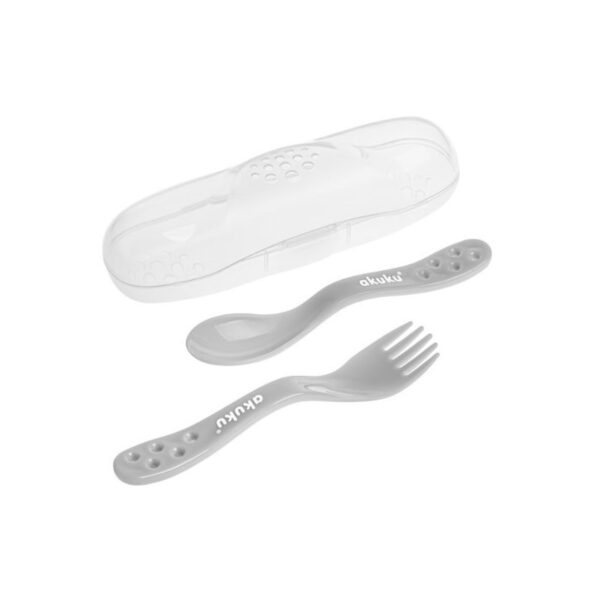 Sztućce w etui szare AKUKU